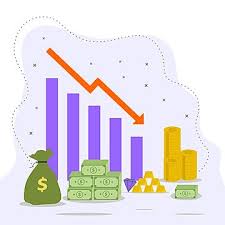 Grafico De Dinheiro Para Baixo Tendencia De Baixa Com O Simbolo De Preco Do Dolar E Ouro Clipart De Dinheiro Grafico Financeiro Imagem Png E Vetor Para Downl Graficos Financeiros Mercado