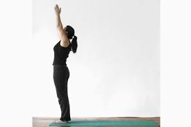 Reach For The Sky In Raised Hands Pose Urdhva Hastasana Yoga Poses Names Ashtanga Yoga Ashtanga