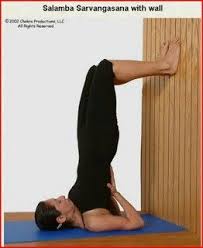 Salamba Sarvangasana Shoulderstand With Wall Support Yoga Pose Wall Yoga Shoulder Stand Yoga Gentle Yoga
