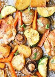 I Love This One Pan Chicken Potatoes Vegetables Recipe Chicken Thighs With Potatoes Carrots Pan Chicken Recipes Chicken Potatoes Sheet Pan Dinners Chicken