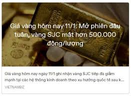 Gia Vang Hom Nay 11 1 Mở Phien đầu Tuần Vang Sjc Mất Hơn 500 000 đồng Lượng Trong 2021 Nhẫn Vang
