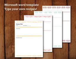 Printable Recipe Pages Microsoft Word Editable Letter Size Recipe Book Templates Printable Recipe Page Book Template