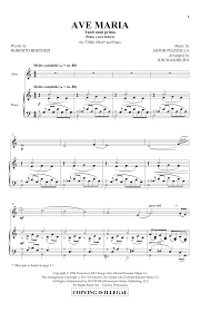 Подбор аккордов для песни brace ave maria. Astor Piazzolla Ave Maria Arr Jon Washburn Sheet Music Pdf Notes Chords Concert Score Ttbb Choir Download Printable Sku 161513