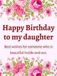 Card features a flower design accented with shiny foil, gems and gold metallic ink. Pink Flower Happy Birthday Card For Daughter Birthday Greeting Cards By Davia Happy Birthday Daughter Birthday Wishes For Daughter Birthday Greetings For Daughter