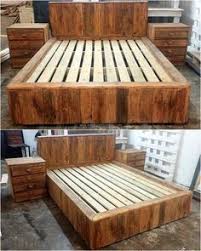 For The Bedroom Of A New Home Why Buy The Bed At A High Rate When You Can Make It At Home Wooden Pallet Furniture Diy Pallet Furniture Pallet Patio Furniture