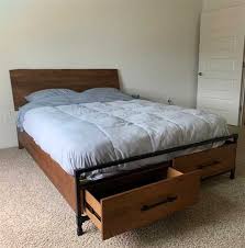 Pin By Raul Rojas On Bedroom Interior In 2021 Wood Bed Design Diy King Bed Frame Homemade Bed Frame