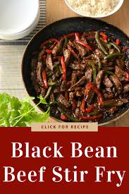 Easy Black Bean Beef Stir Fry Recipe Beef Stir Fry Beef Beef Recipes