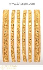 235 Gbl156 22k Gold Bangles Set Of 6 3 Pair 22k Gold Bangles Gold Bangle Set 22 Karat Gold Jewelry