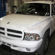 Spec D Projector Headlights Dodge Dakota Durango Dual Halo 97 04 Black Or Chrome Housing Dodge Dakota Projector Headlights Dodge
