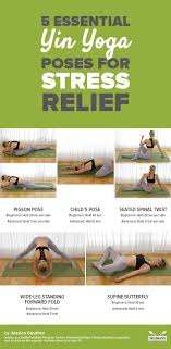 5 Easy Yin Yoga Poses To Melt Away Stress Stress Yoga Yin Yoga Poses Yin Yoga