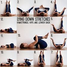 Lying Down Stretches Hamstrings Hips And Lower Back Easy Yoga Yoga Help Yoga Postures