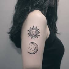 50 Meaningful And Beautiful Sun And Moon Tattoos Sun Tattoos Astrology Tattoo Friend Tattoos
