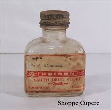 Old Drugstore Bottle Wood Alcohol Poison Roodhouse Rexall Alcohol Poisoning Alcohol Bottle