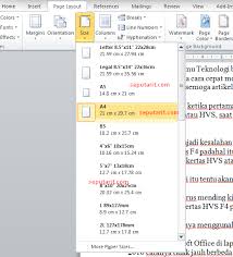 Cara Cepat Mengatur Setting Halaman Ukuran Kertas Hvs F4 Pada Microsoft Word