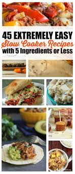 45 Slow Cooker Recipes With 5 Ingredients Or Less Easy Slow Cooker Recipes Crockpot Recipes Slow Cooker Slow Cooker Recipes