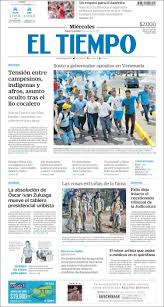 Portada De El Tiempo Colombia Periodico El Tiempo Periodismo Portadas De Diarios