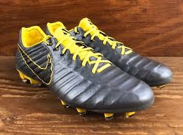 Made In Italy Mens Nike Legend 7 Elite Tiempo Fg Soccer Cleats Grey Yellow Black Reference Ah7238 008 Brand New Soccer Cleats Smok Nike Cleats Nike Men Cleats