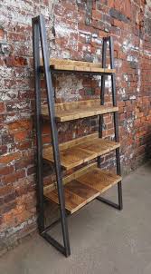 Industrial Chic Reclaimed Custom Trapezium Bookcase Media Etsy Industrial Design Furniture Vintage Industrial Furniture Wood Bookcase