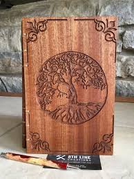 Personalized Journal Tree Of Lifediaries Wooden Etsy Sapele Unique Book Wood Book