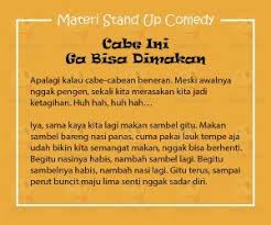 Materi Stand Up Comedy Tentang Cabe Cabean Yedepe Com Di 2020 Lirik Lagu Hafalan Lagu