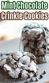 Double Chocolate Mint Crinkle Cookies Mint Cookies Recipes Mint Chocolate Chocolate Crinkle Cookies
