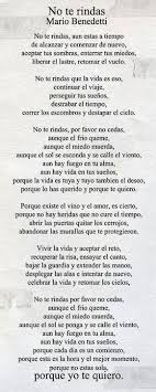 No Te Rindas Mario Benedetti Frases De No Rendirse Frases Y Poemas Poema No Te Rindas