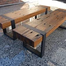 Recycled Railway Sleeper Bench Seats Wood Bench Outdoor Wood Bench Seat Recycle Timber