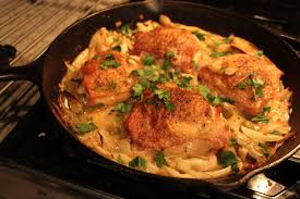Crispy Braised Chicken Thighs Recipe With Fennel Olives And Preserved Lemons Braised Chicken Thighs Fennel Recipes Chicken Thigh Recipes