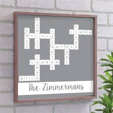 Create An Unparalleled Decor Look When You Display Our Personalized Family Name Crossword Wood Framed Wall Sign Frames On Wall Wall Signs Picture Frame Wall