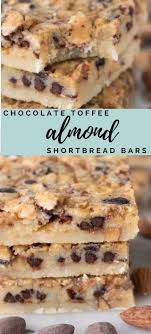 Chocolate Toffee Almond Shortbread Bars Crazy For Crust Recipe Cookie Bar Recipes Desserts Shortbread Bars