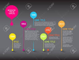 Oscuro Vectorial Infografia Plantilla De Informe Linea De Tiempo Con Burbujas Burbujas Linea Del Tiempo Infografia