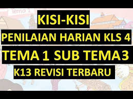 Kisi Kisi Ulangan Harian Penilaian Harian Kelas 4 Tema 1 Sub Tema 3 Ekstrakurikuler Pendidikan Kurikulum