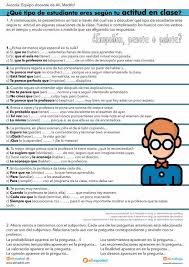 Actividad De Espanol Con Un Ejercicio De Usos Del Presente De Subjuntivo Ail Madrid Tipos De Estudiantes Actividades De Espanol Recursos Para Profesores