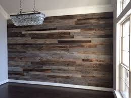 Close Up Of The Dining Room Reclaimed Wood Accent Wall Before The Furniture Was Moved Back In Reclaimed Wood Accent Wall Wood Accent Wall Living Room Wood