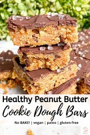 Peanut Butter Cookie Dough Bars No Bake Secretly Healthy Home Recipe Healthy Peanut Butter Cookies Healthy Sweets Clean Eating Desserts