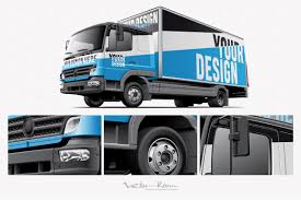 Posted in photoshop » banner & mockup template. Light Commercial Truck Mockup Creative Illustrator Templates Creative Market