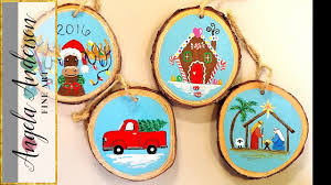 Wooden Christmas Ornaments Acrylic Painting Tutorial Gingerbread House Moose Tr Painted Christmas Ornaments Wood Christmas Ornaments Diy Christmas Ornaments