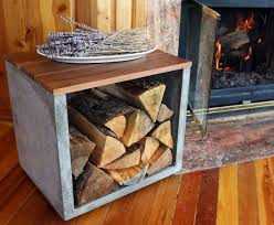 Concrete Woodworking Firewood Firewood Holder Log Holder Concrete Log Holder Modern Concrete Interior Design Fireplace