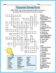 Use This Crossword Puzzle To Introduce Or Reinforce A Famous Inventors Unit With Your Class It Covers 2 Famous Inventors Inventors Activities Crossword Puzzle