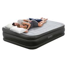 Intex Queen Deluxe Pillow Rest Fiber Tech Airbed Raised Air Mattress With Pump Pillow Rest Fiber Queen Mattress Air Bed Air Mattress