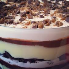 Trifle Dessert Just Brownies Vanilla Pudding Chocolate Pudding Whip Cream And Skor Bar Layer It Twice In That Order Baking Sweet Just Desserts Baking