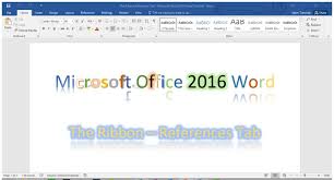 Tutorial Of The References Tab The Ribbon Word 2016 Words Tutorial Teaching