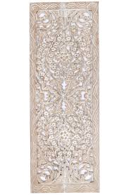 Floral Wood Carved Wall Panel Wall Hanging Asian Home Decor Decorative Thai Wall Relief Panel Sculpture Large Wood Wall Plaque 35 5 X13 5 X0 5 Color Option Carved Wall Decor Carved Wood Wall Art Asian