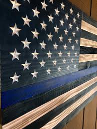 Police Appreciation American Flag Burned Wood Flag Thin Blue Etsy Rustic American Flag Wood Flag American Flag Wood