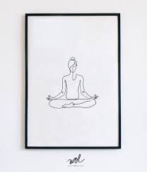 Yoga Print Printable Line Art Yoga Abstract Art Yoga Gift Ideas Yoga Poses Yoga Art Mindfulness Single Line Namaste Wall Decor Yoga Prints Yoga Art Yoga Drawing
