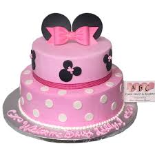 A baby nappy cake, diaper animal or diaper bouquet are a great gift for baby showers and for welcome homes. 1958 2 Tier Minnie Mouse Baby Shower Cake Abc Cake Shop Bakery
