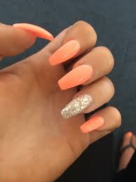 Pink acrylic nail design purple acrylic nail design peach acrylic nail design pink & white acrylic nails red acrylic if you love acrylic nails do not forget to view all of my other acrylic nail designs. Luluarellano96 Glitter Nails Acrylic Acrylic Nails Coffin Short Peach Acrylic Nails