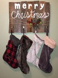 Rustic Pallet Wood Christmas Stocking Holder Diy Pallet Wood Christmas Christmas Stocking Images Christmas Stocking Holders