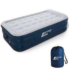 Active Era Premium Twin Size Air Mattress Single Elevated Inflatable Air Bed Electric Built In Pump Raised Air Mattress Inflatable Air Mattress Mattress