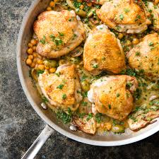 One Pan Lemon Braised Chicken Thighs With Chickpeas And Fennel Cook S Country Recipe Braised Chicken Thighs Braised Chicken Braised
